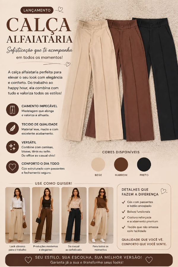 Calça Alfaiataria — moda feminina Marini Modas